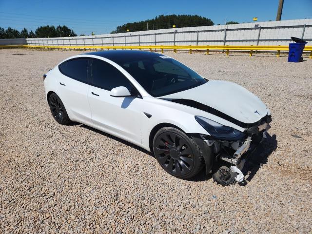 2021 Tesla VIN 5YJ3E1EC9MF098007 COPART salvage auction — FRONT END, ID - SALVAGE CERTIFICATE OF TITLE, sold $8,500 on 2026-07-29 (photo 4)