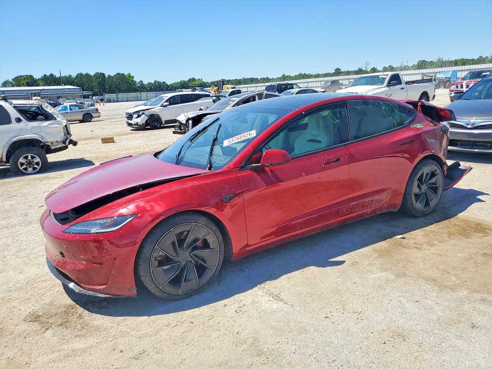 2024 Tesla Model 3 VIN 5YJ3E1ET8RF796972 COPART salvage auction — REAR END, Ca - Salvage Certificate, sold $10,500 on 2026-07-08 (photo 1)