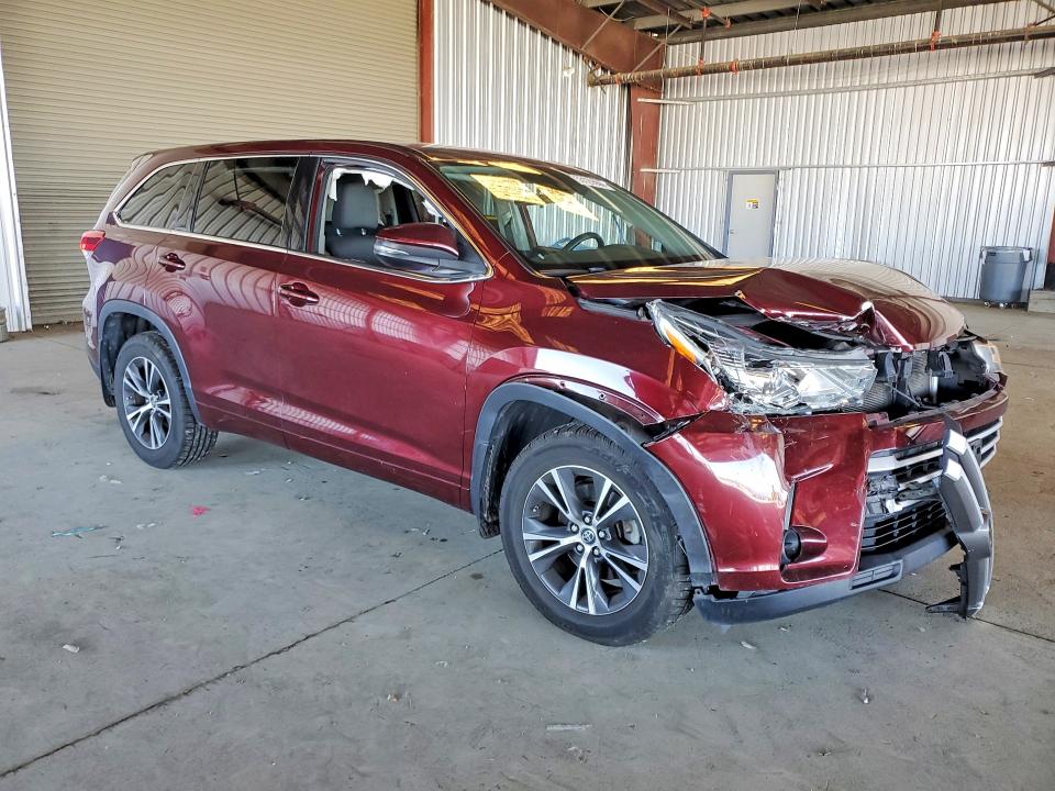 2018 Toyota Highlander VIN 5TDZARFH0JS035349 COPART salvage auction — FRONT END, Ca - Salvage Certificate, sold $5,900 on 2026-07-02 (photo 4)
