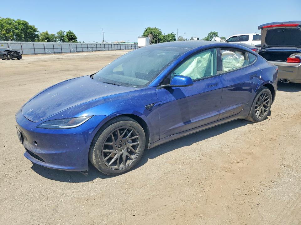 2025 Tesla VIN 5YJ3E1EB8SF879928 COPART salvage auction — FRONT END, Ca - Salvage Certificate, sold $12,000 on 2026-07-31 (photo 1)