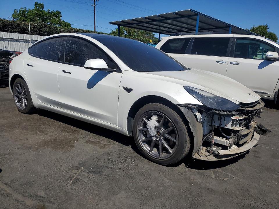 2021 Tesla VIN 5YJ3E1EB7MF077924 COPART salvage auction — FRONT END, Ca - Salvage Certificate, sold $7,600 on 2026-07-07 (photo 4)