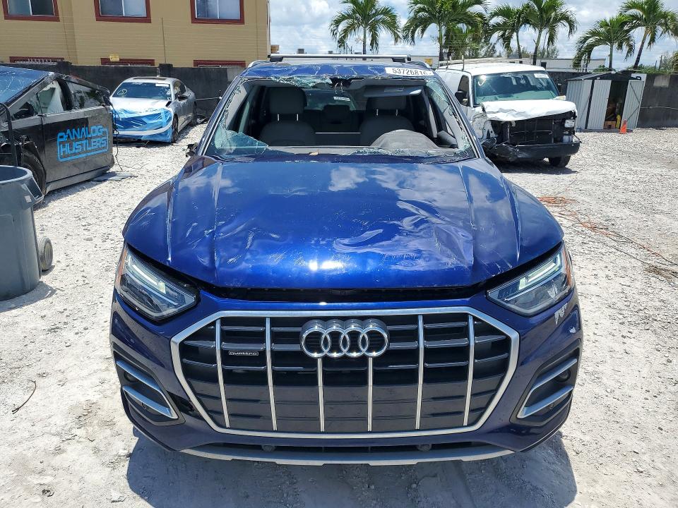 2021 Audi Q5 VIN WA1AAAFY4M2102863 COPART salvage auction — REAR END, TX - CERTIFICATE OF TITLE, sold $8,700 on 2026-07-28 (photo 5)