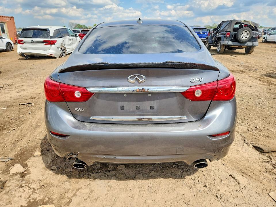 2015 Infiniti Q50 VIN JN1BV7AR9FM396594 COPART salvage auction — FRONT END, IL - SALVAGE CERTIFICATE, sold $3,850 on 2026-07-07 (photo 6)