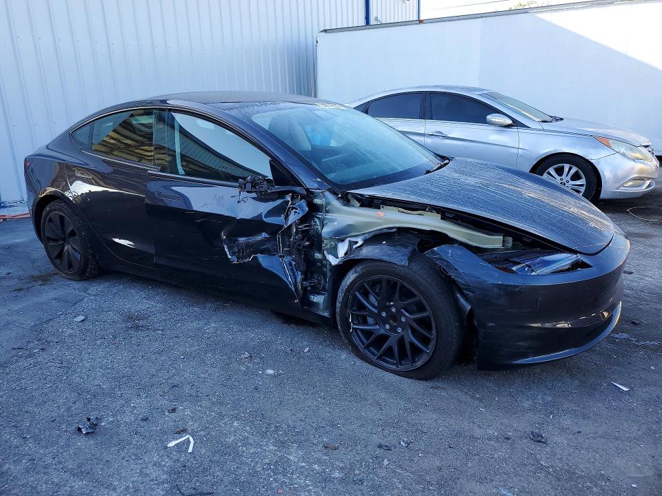 2024 Tesla Model 3 VIN 5YJ3E1EA3RF744129 COPART salvage auction — FRONT END, Fl - Certificate Of Destruction, sold $12,200 on 2026-07-31 (photo 4)