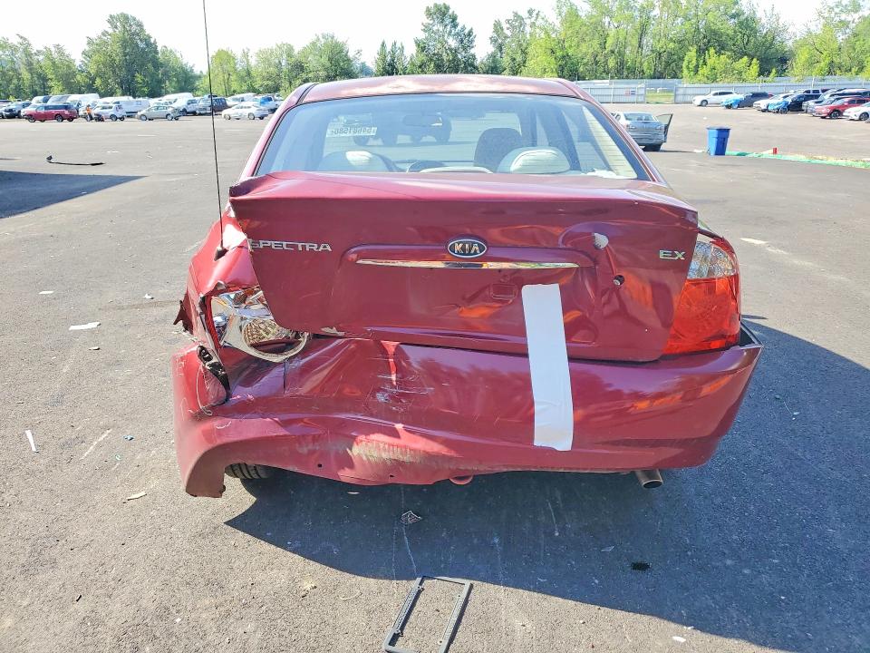2006 Kia Spectra VIN KNAFE121365373310 COPART salvage auction — REAR END, OR - SALVAGE TITLE CERTIFICATE, sold $400 on 2026-07-22 (photo 6)