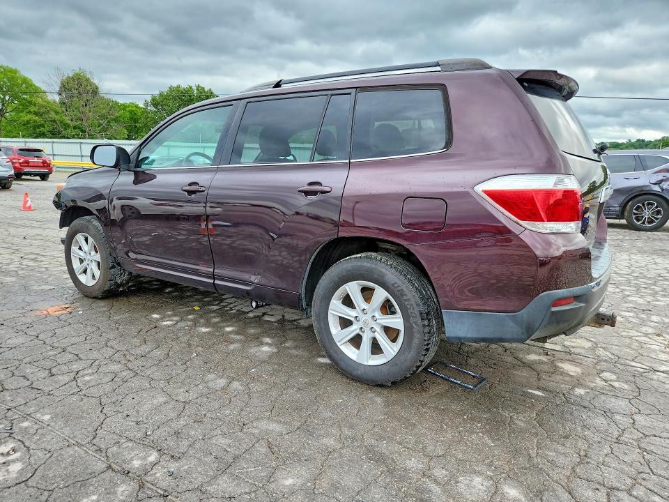 2012 Toyota Highlander VIN 5TDBK3EH1CS156701 COPART salvage auction — FRONT END, Va - Certificate Of Title, sold $2,800 on 2026-07-22 (photo 2)