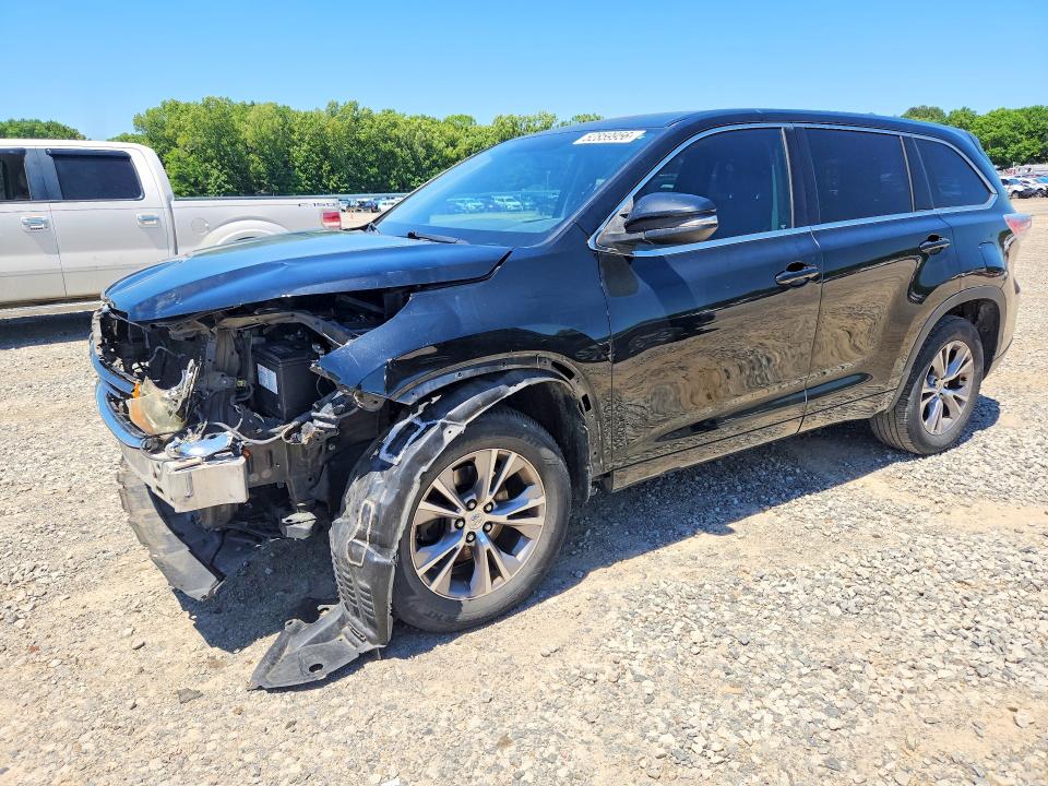 2014 Toyota Highlander VIN 5TDZKRFH4ES015219 COPART salvage auction — FRONT END, Id - Salvage Certificate Of Title, sold $3,750 on 2026-07-22 (photo 1)