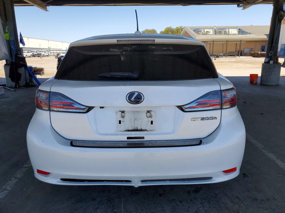 2013 Lexus Ct 200 VIN JTHKD5BH8D2157958 COPART salvage auction — VANDALISM, Ca - Salvage Certificate, sold $40 on 2026-07-21 (photo 6)
