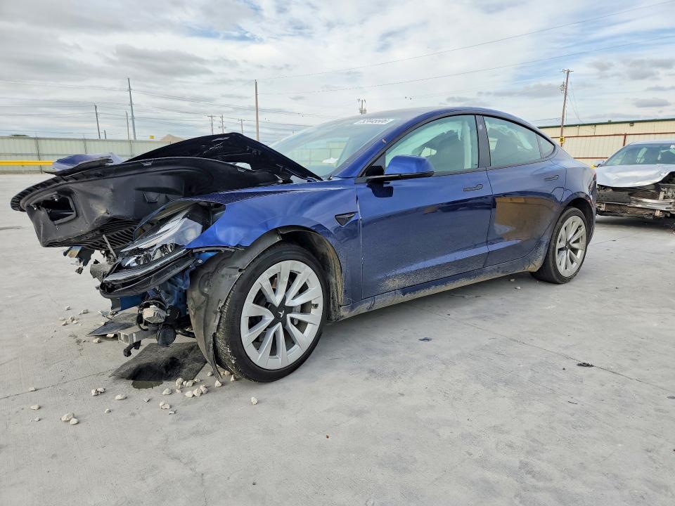 2022 Tesla Model 3 VIN 5YJ3E1EB5NF309227 COPART salvage auction — FRONT END, Tx - Salvage Vehicle Title, sold $3,100 on 2026-07-14 (photo 1)
