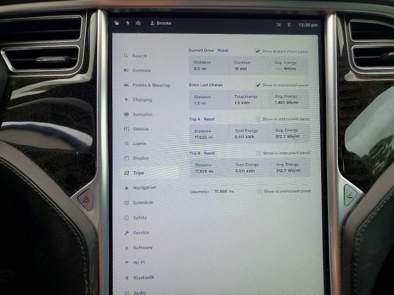 2016 Tesla Model s VIN 5YJSA1E15GF153790 COPART salvage auction — FRONT END, Nc - Salvage Certificate Of Title, sold $5,300 on 2026-07-02 (photo 9)