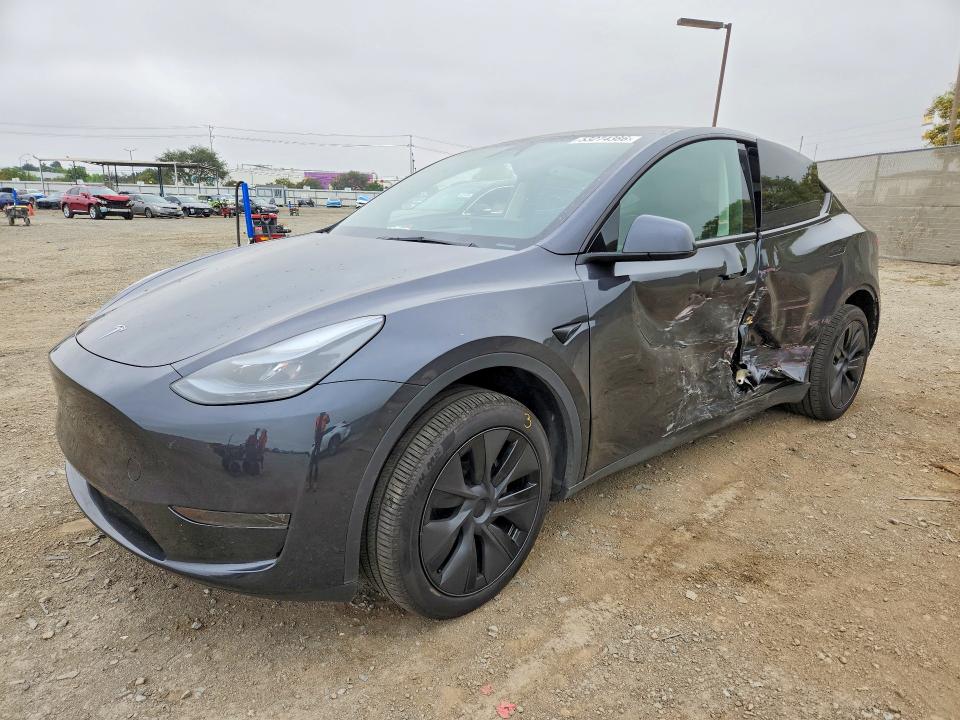 2025 Tesla Model y VIN 7SAYGDED0SF253523 COPART salvage auction — SIDE, Ca - Salvage Certificate, sold $13,600 on 2026-07-24 (photo 1)