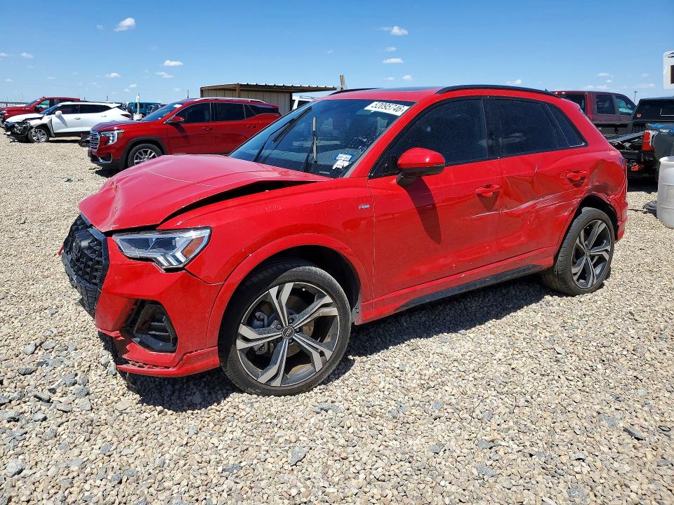 2024 Audi Q3 VIN WA1EEDF30R1062824 COPART salvage auction — FRONT END, Tx - Certificate Of Title (P), sold $11,400 on 2026-07-28 (photo 1)