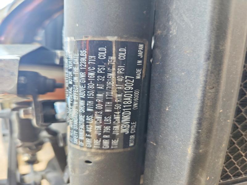 2008 Kawasaki Vulcan VIN JKBVNKD118A019027 COPART salvage auction — REAR END, Il - Salvage Certificate, sold $500 on 2026-07-22 (photo 9)