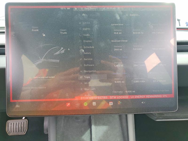 2025 Tesla VIN 5YJ3E1EB1SF937183 COPART salvage auction — REAR END, Nv - Salvage Title, sold $11,800 on 2026-07-27 (photo 9)