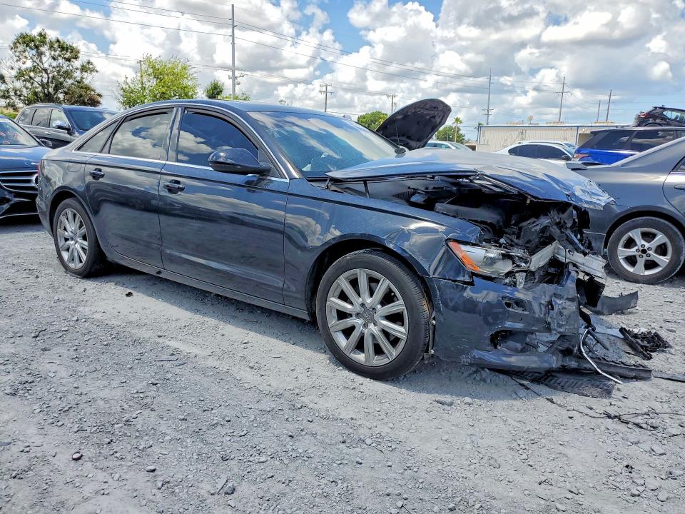2013 Audi A6 VIN WAUGFAFC2DN074353 COPART salvage auction — WATER/FLOOD, Fl - Cert Of Title-Slvg Rebld Flood, sold $350 on 2026-07-14 (photo 4)