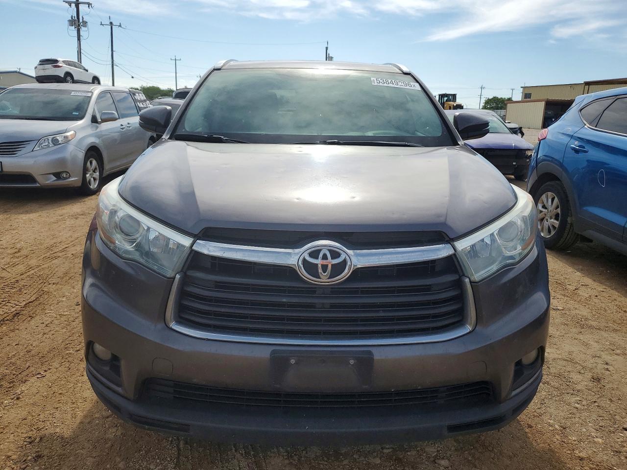 2015 Toyota Highlander VIN 5TDKKRFH6FS099613 COPART salvage auction — Hail, TX - CERTIFICATE OF TITLE, sold $8,600 on 2026-07-09 (photo 5)