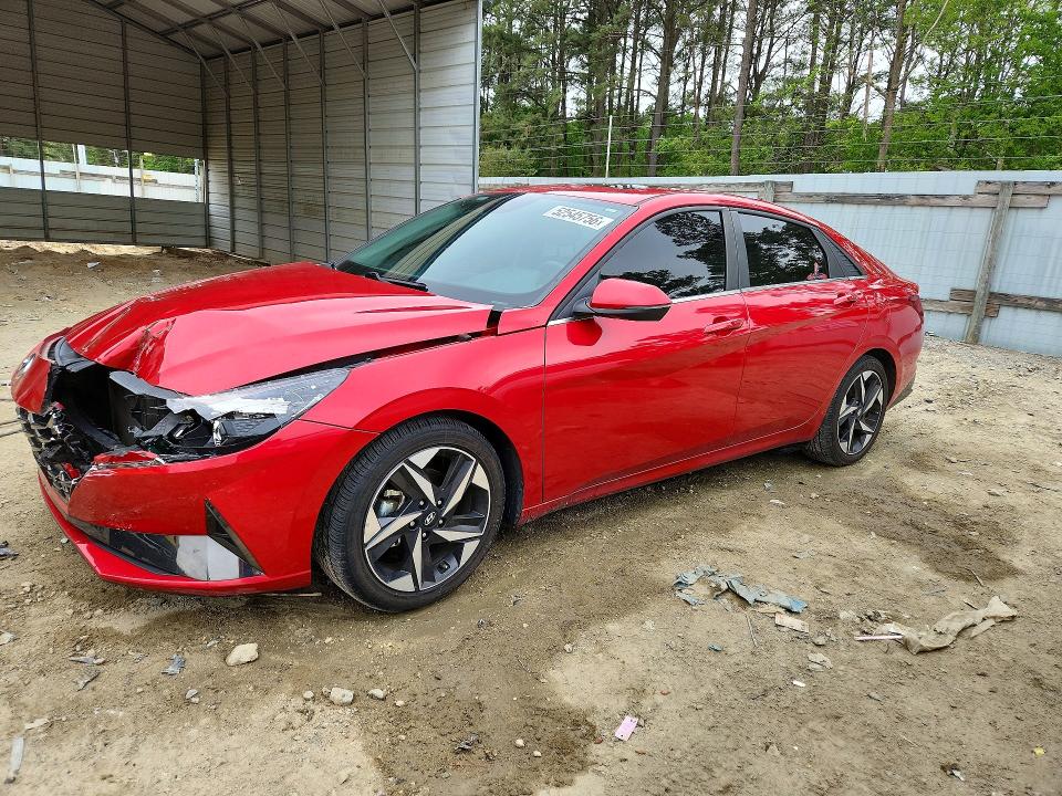 2021 Hyundai Elantra VIN 5NPLN4AG0MH043618 COPART salvage auction — FRONT END, De - Salvage Certificate, sold $3,800 on 2026-07-07 (photo 1)