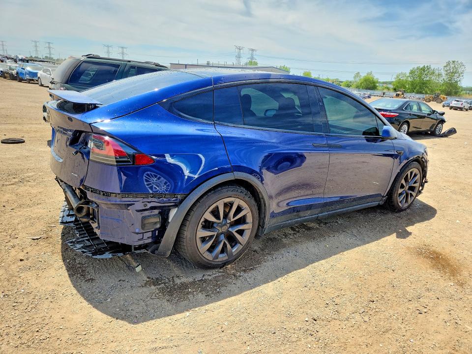 2022 Tesla Model x VIN 7SAXCBE67NF332253 COPART salvage auction — REAR END, Il - Salvage Certificate, sold $23,300 on 2026-07-28 (photo 3)