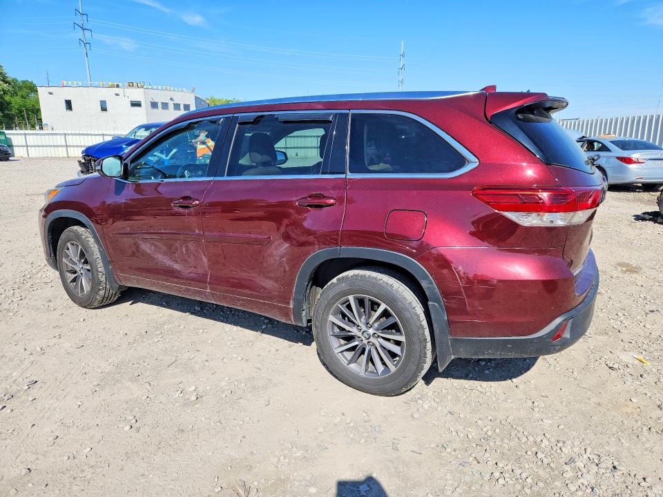 2018 Toyota Highlander VIN 5TDJZRFH2JS851520 COPART salvage auction — FRONT END, Oh - Cert Of Title-Salvage, sold $12,200 on 2026-07-24 (photo 2)
