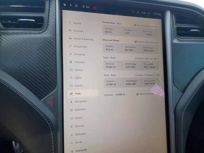 2018 Tesla Model s VIN 5YJSA1E42JF296598 COPART salvage auction — FRONT END, Id - Salvage Certificate Of Title, sold $12,100 on 2026-07-30 (photo 9)