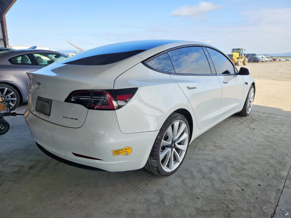 2022 Tesla Model 3 VIN 5YJ3E1EB0NF261619 COPART salvage auction — FRONT END, CA - SALVAGE CERTIFICATE, sold $8,300 on 2026-07-13 (photo 3)