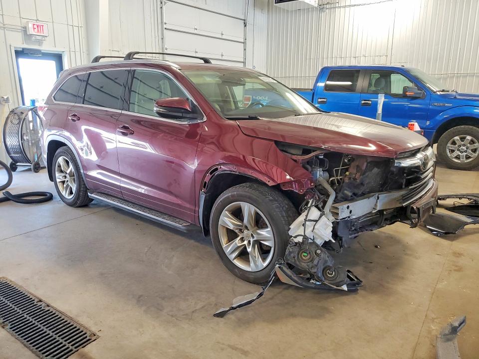 2015 Toyota Highlander VIN 5TDDKRFH2FS126685 COPART salvage auction — FRONT END, Mn - Cert Of Title-Salvage, sold $1,250 on 2026-07-21 (photo 4)