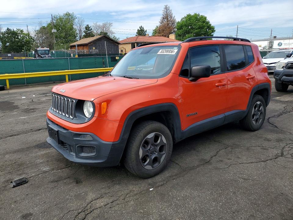 2016 Jeep Renegade VIN ZACCJBAT7GPE23340 COPART salvage auction — FRONT END, Co - Public - Salvage Title, sold $1,150 on 2026-07-07 (photo 1)
