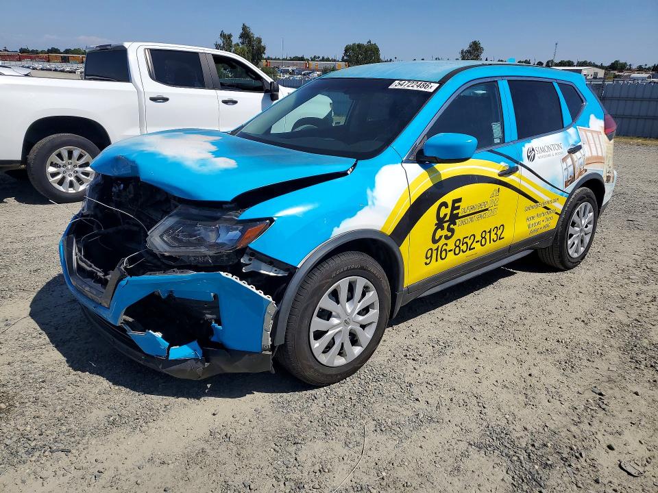 2017 Nissan Rogue VIN JN8AT2MT8HW138393 COPART salvage auction — FRONT END, Ca - Salvage Certificate, sold $900 on 2026-07-09 (photo 1)