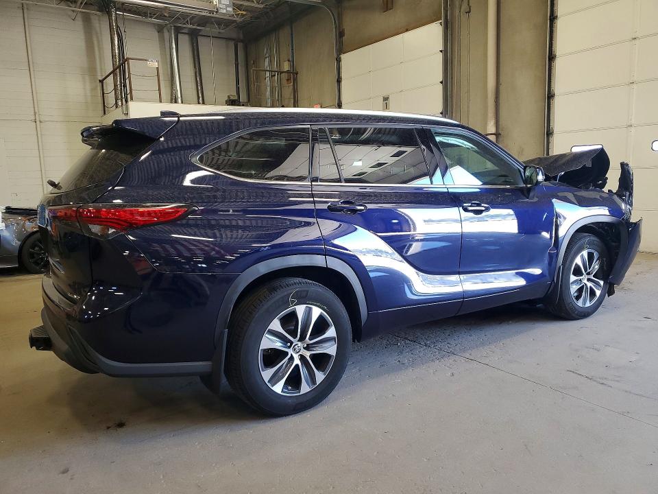 2021 Toyota Highlander VIN 5TDGZRBH1MS539726 COPART salvage auction — FRONT END, Mn - Cert Of Title-Salvage, sold $13,300 on 2026-07-07 (photo 3)