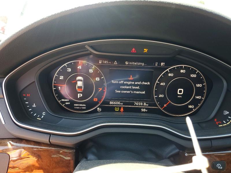 2018 Audi A5 VIN WAUPNAF56JA001252 COPART salvage auction — FRONT END, Ca - Salvage Certificate, sold $3,600 on 2026-07-06 (photo 9)