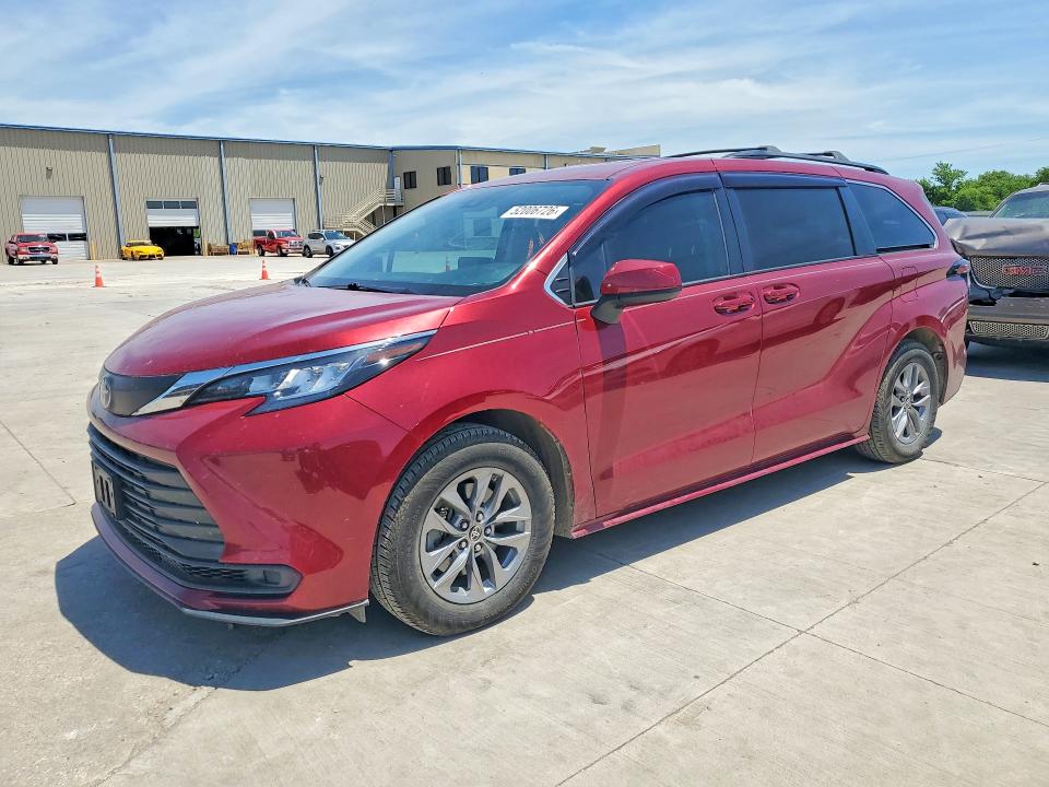 2022 Toyota Sienna VIN 5TDKRKEC6NS098632 COPART salvage auction — HAIL, Tx - Certificate Of Title, sold $22,000 on 2026-07-09 (photo 1)