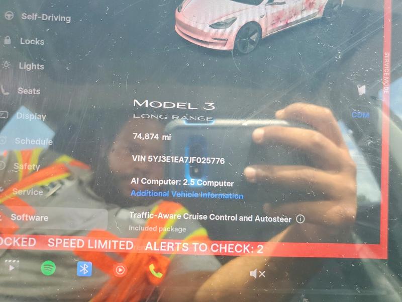 2018 Tesla Model 3 VIN 5YJ3E1EA7JF025776 COPART salvage auction — SIDE, Sc - Cert Of Title-Salvage, sold $6,800 on 2026-07-13 (photo 9)