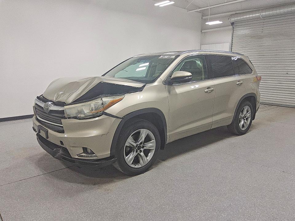 2014 Toyota Highlander VIN 5TDDKRFH2ES066096 COPART salvage auction — FRONT END, Az - Cert Of Title - Salvage, sold $5,800 on 2026-07-21 (photo 1)