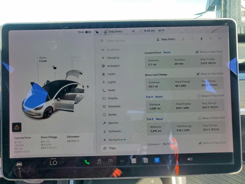 2019 Tesla Model 3 VIN 5YJ3E1EA6KF428844 COPART salvage auction — FRONT END, Hi - Certificate Of Salvage, sold $675 on 2026-08-24 (photo 9)