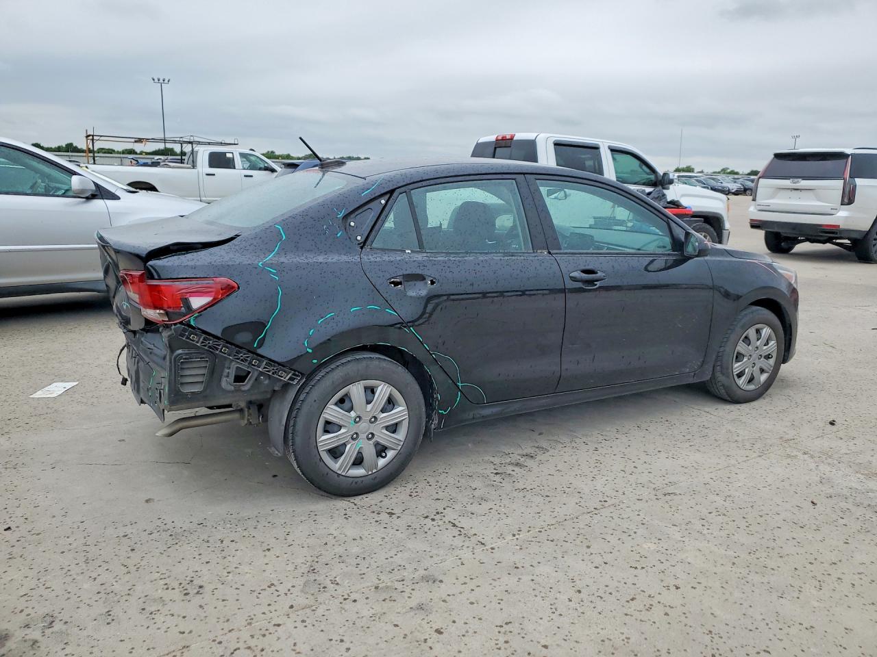 2023 Kia Rio VIN 3KPA24AD1PE598107 COPART salvage auction — Rear End, TX - SALVAGE VEHICLE TITLE, sold $4,400 on 2026-06-25 (photo 3)