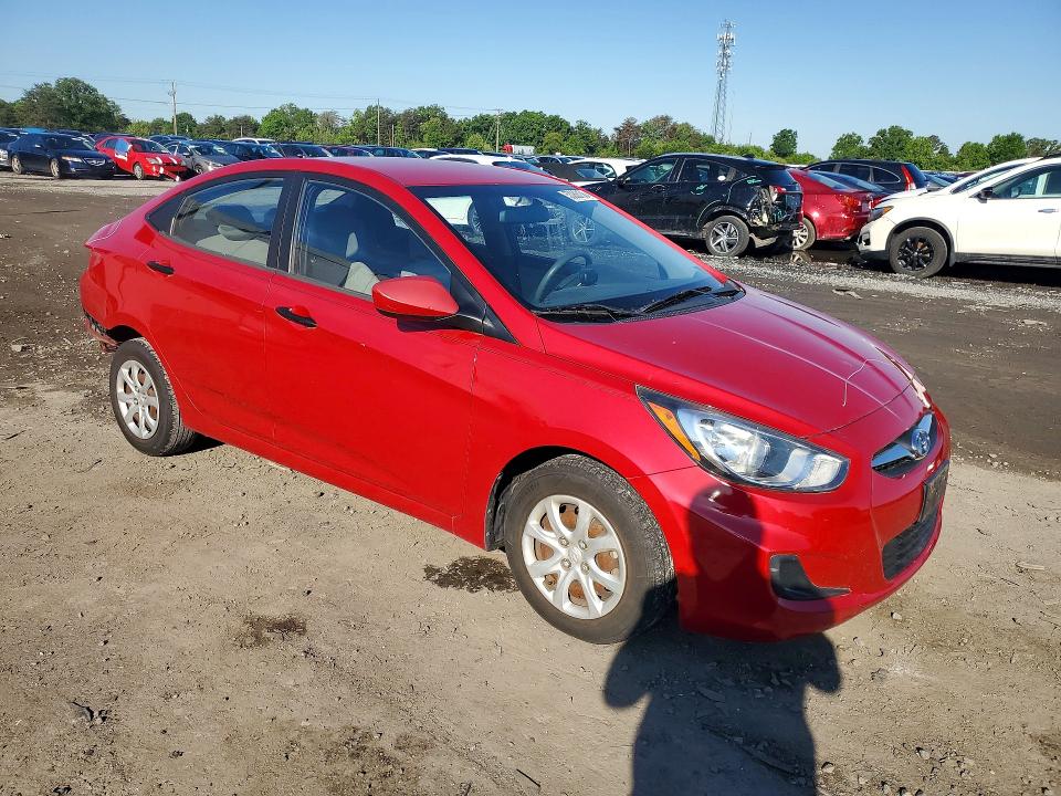 2012 Hyundai Accent VIN KMHCT4AE1CU041395 COPART salvage auction — REAR END, VA - CERT OF TITLE - SALVAGE, sold $900 on 2026-07-08 (photo 4)