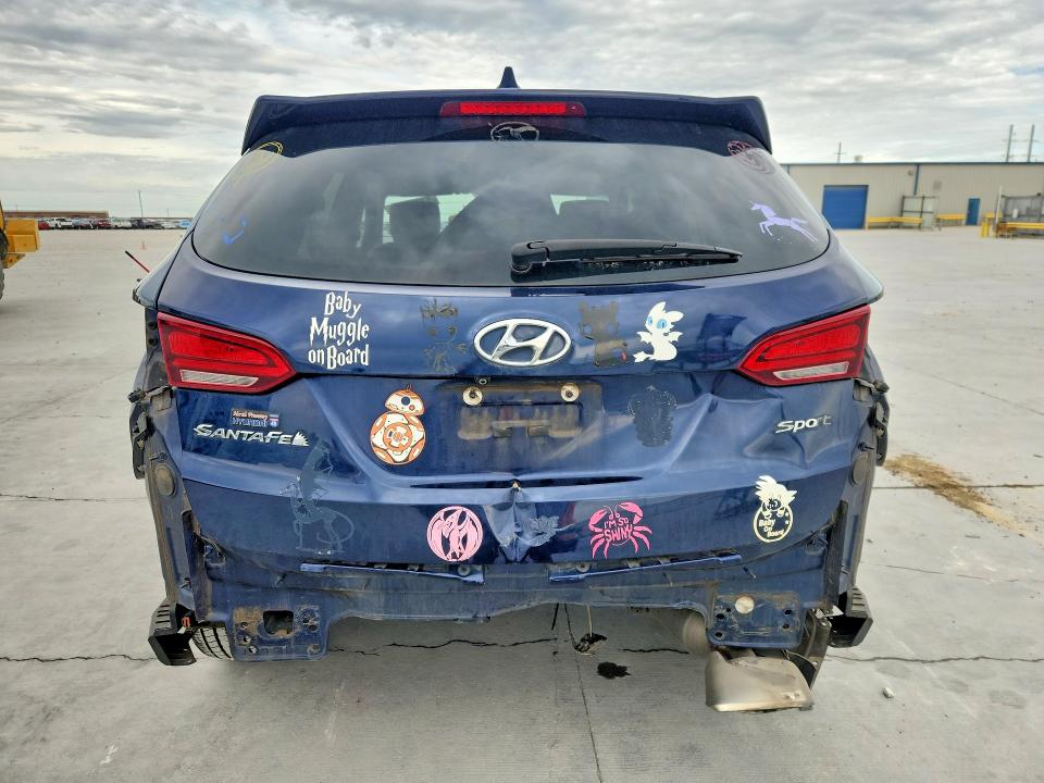 2017 Hyundai Santa fe VIN 5XYZU3LB6HG464300 COPART salvage auction — REAR END, Tx - Salvage Vehicle Title, sold $3,500 on 2026-07-28 (photo 6)