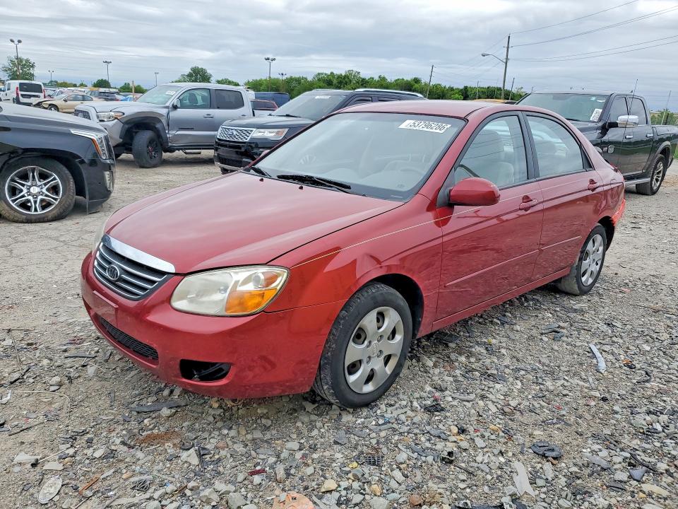2008 Kia Spectra VIN KNAFE121385531907 COPART salvage auction — REAR END, IN - CERT OF TITLE-SALVAGE TITLE, sold $350 on 2026-07-10 (photo 1)