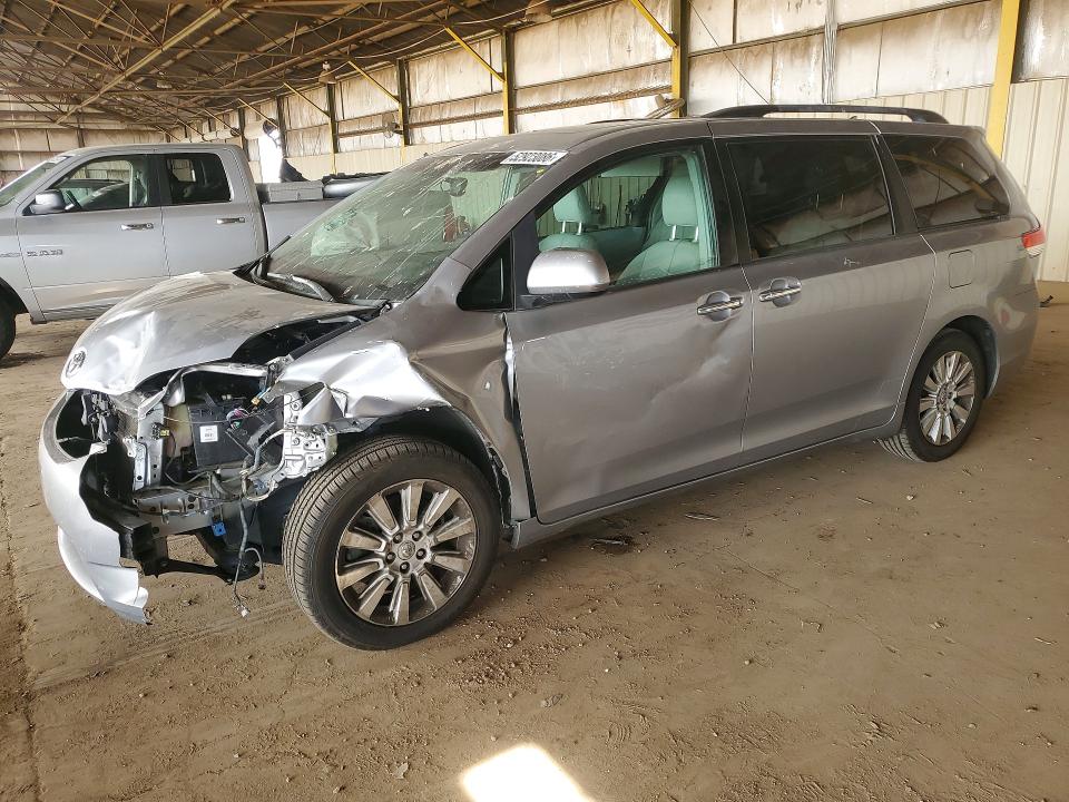 2013 Toyota Sienna VIN 5TDDK3DC2DS067350 COPART salvage auction — FRONT END, Ca - Salvage Certificate, sold $1,950 on 2026-07-13 (photo 1)