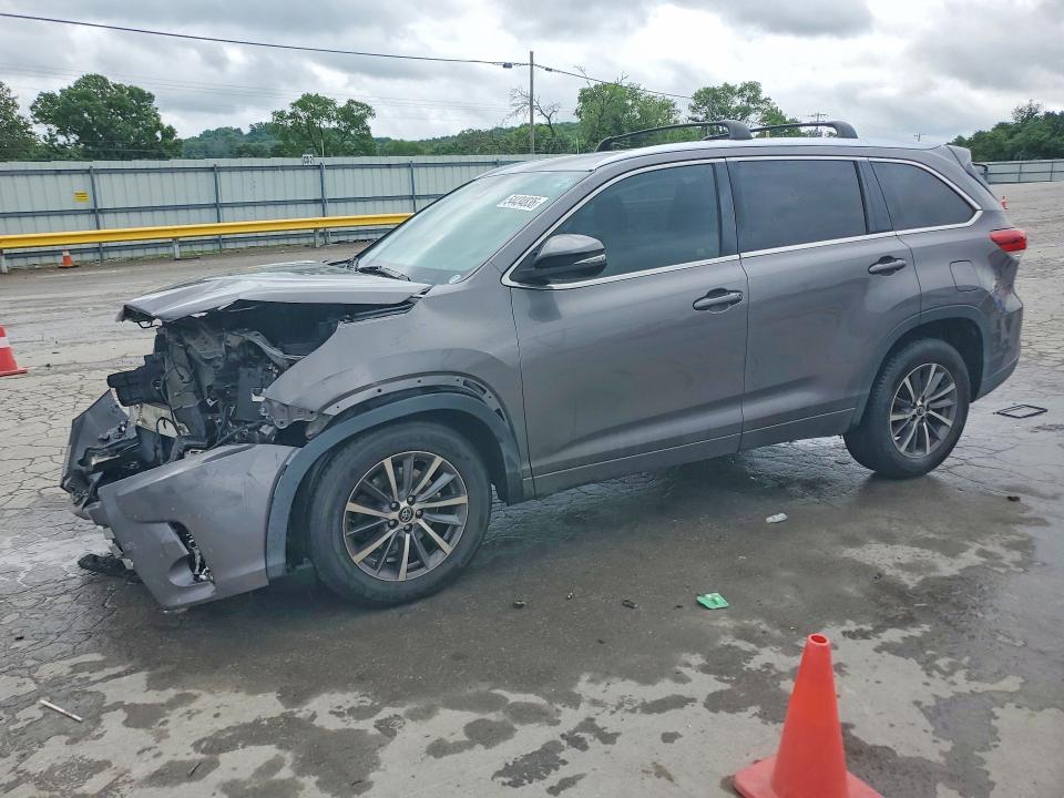 2018 Toyota Highlander VIN 5TDKZRFH0JS532752 COPART salvage auction — FRONT END, Tn - Salvage Certificate, sold $6,300 on 2026-07-27 (photo 1)