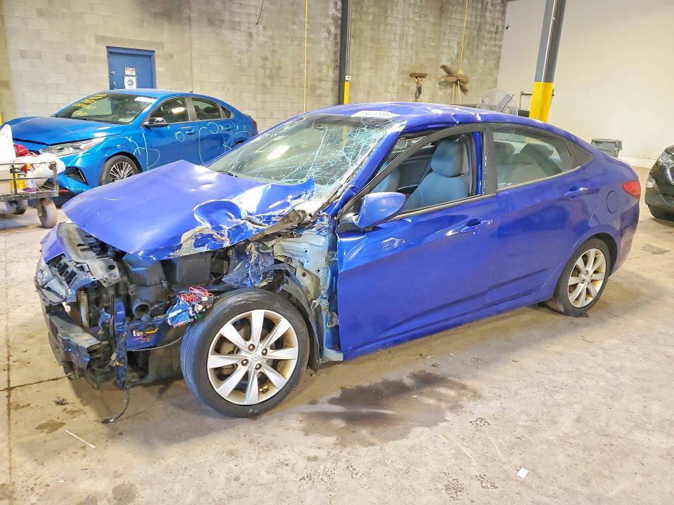 2013 Hyundai Accent VIN KMHCU4AE3DU581507 COPART salvage auction — FRONT END, Pa - Certificate Of Salvage, sold $400 on 2026-07-15 (photo 1)