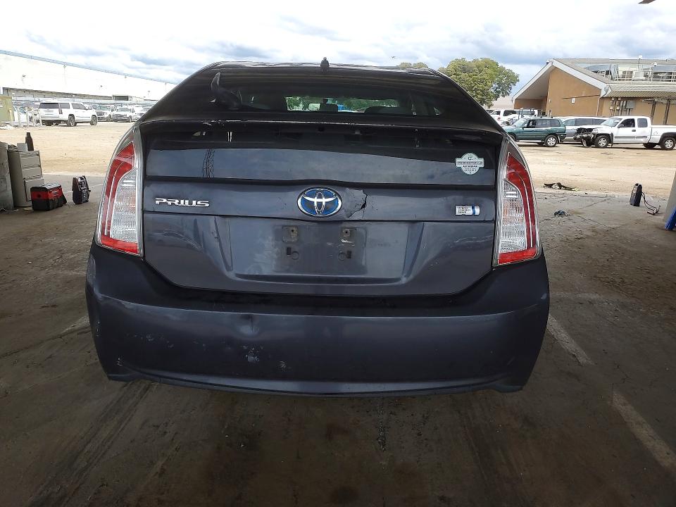 2013 Toyota Prius VIN JTDKN3DUXD5619223 COPART salvage auction — VANDALISM, Ca - Salvage Certificate, sold $475 on 2026-07-28 (photo 6)