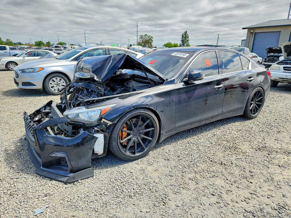 2014 Infiniti VIN JN1BV7AP2EM671526 COPART salvage auction — FRONT END, Or - Salvage Title Certificate, sold $200 on 2026-07-21 (photo 1)