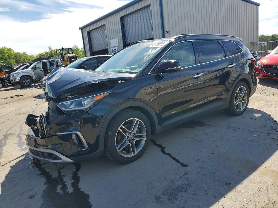 2018 Hyundai Santa fe VIN KM8SRDHF9JU280070 COPART salvage auction — FRONT END, Pa - Certificate Of Salvage, sold $2,300 on 2026-07-15 (photo 1)