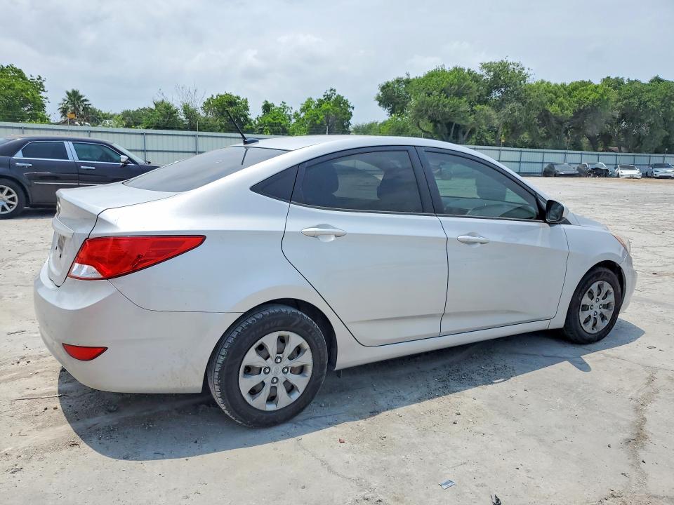 2016 Hyundai Accent VIN KMHCT4AE5GU060215 COPART salvage auction — WATER/FLOOD, TX - SALVAGE TITLE-FLOOD DAMAGE, sold $400 on 2026-07-28 (photo 3)
