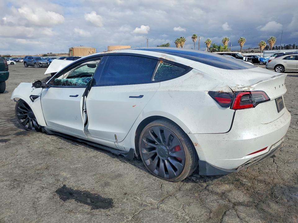 2022 Tesla VIN 5YJ3E1EC5NF112258 COPART salvage auction — FRONT END, Ca - Salvage Certificate, sold $2,150 on 2026-07-16 (photo 2)