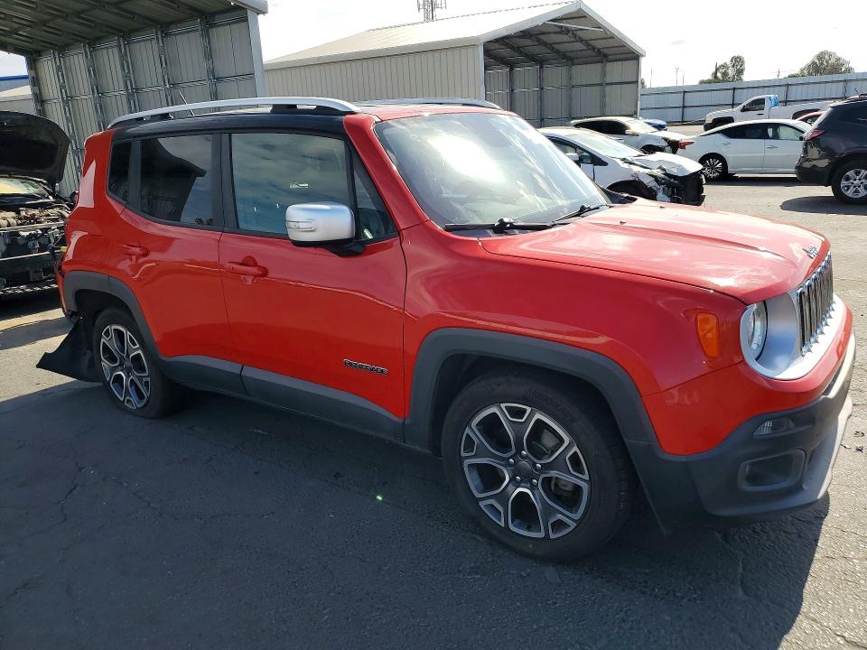 2016 Jeep Renegade VIN ZACCJADT9GPC93616 COPART salvage auction — REAR END, Ca - Salvage Certificate, sold $1,900 on 2026-07-09 (photo 4)