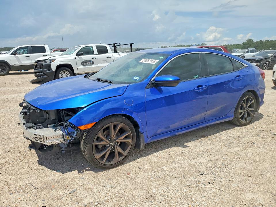 2019 Honda Civic VIN 19XFC2F85KE014433 COPART salvage auction — FRONT END, Tx - Salvage Vehicle Title, sold $3,300 on 2026-07-10 (photo 1)