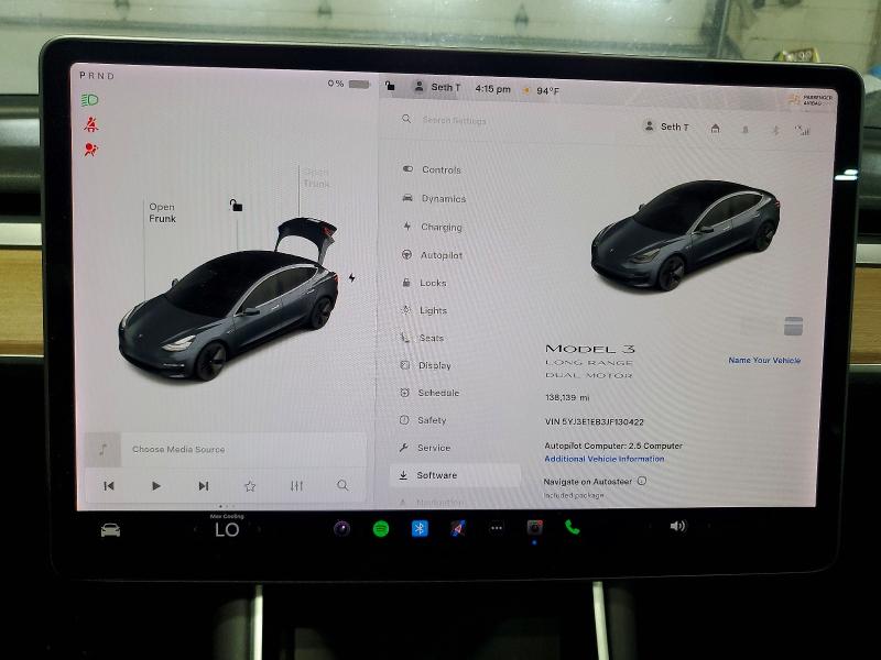 2018 Tesla Model 3 VIN 5YJ3E1EB3JF130422 COPART salvage auction — REAR END, Mn - Cert Of Title-Salvage, sold $5,500 on 2026-07-02 (photo 9)