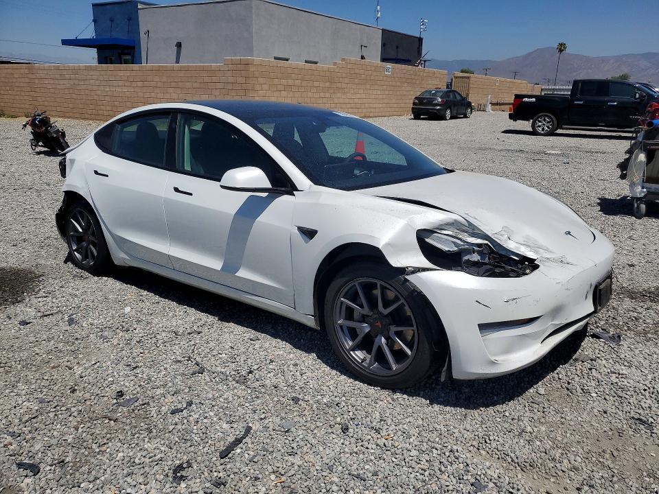 2023 Tesla Model 3 VIN 5YJ3E1EA7PF496948 COPART salvage auction — FRONT END, Ca - Salvage Certificate, sold $2,800 on 2026-07-15 (photo 4)